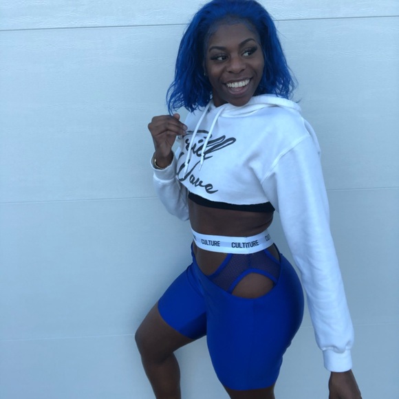 Blue biker shorts - Picture 2 of 2